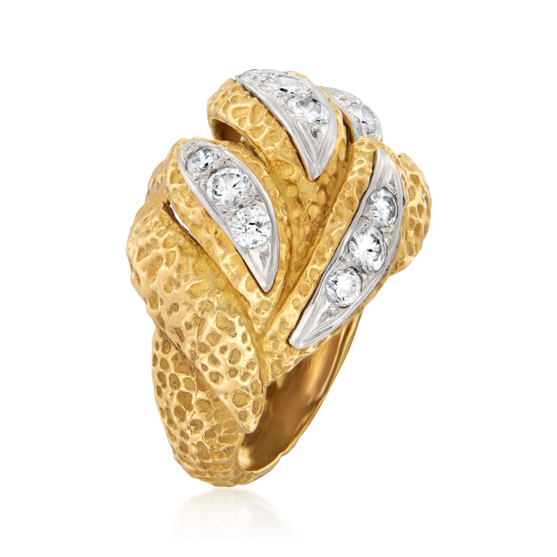 C. 1970 Vintage 1.05 ct. t.w. Diamond Dome Ring in 18kt Yellow Gold image number 2