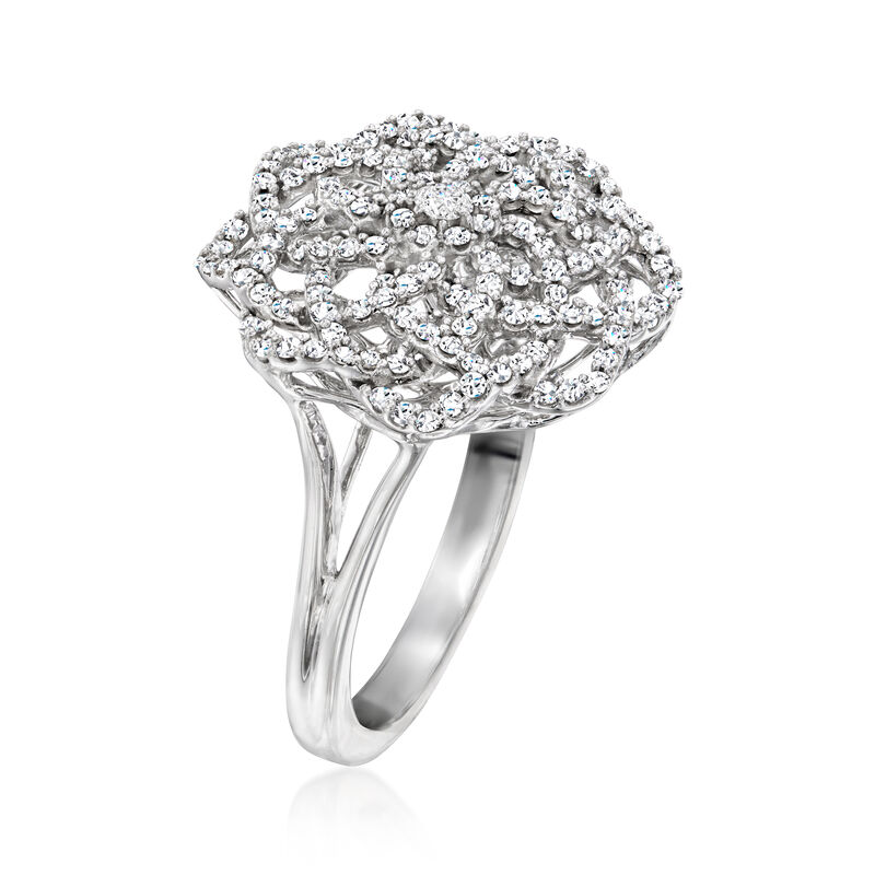 .75 ct. t.w. Diamond Spiral Flower Ring in 14kt White Gold image number 2