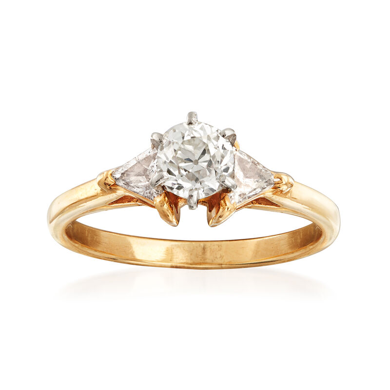 C. 1980 Vintage 1.10 ct. t.w. Diamond Ring in 14kt Yellow Gold. Size 7.5 image number 0
