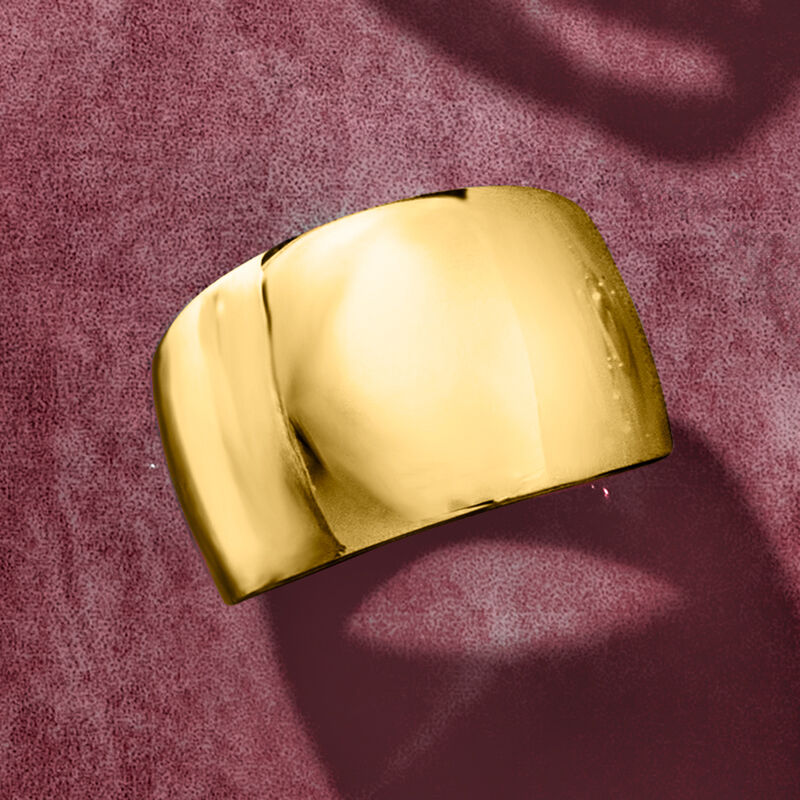 Italian 14kt Yellow Gold Wide Dome Ring image number 4