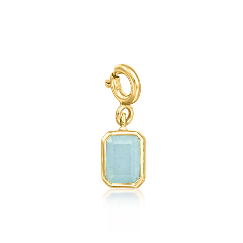 March/Aquamarine - Emerald-Cut Birthstone Charm in 18kt Gold Over Sterling image number 0