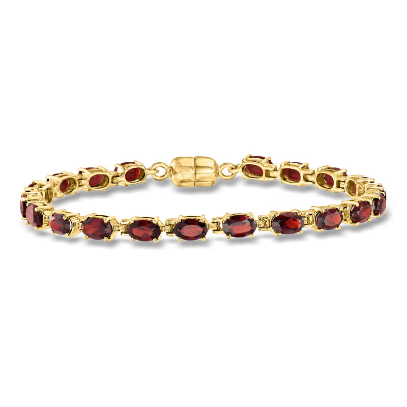 9.50 ct. t.w. Garnet Tennis Bracelet in 18kt Gold Over Sterling with Magnetic Clasp. 7" image number 0