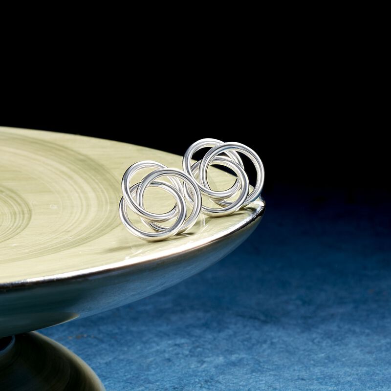 Sterling Silver Love Knot Earrings image number 2