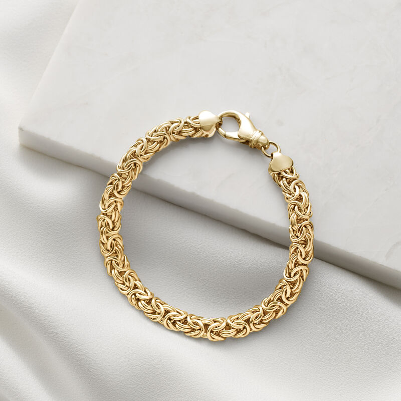 18kt Gold Over Sterling Small Byzantine Bracelet image number 3