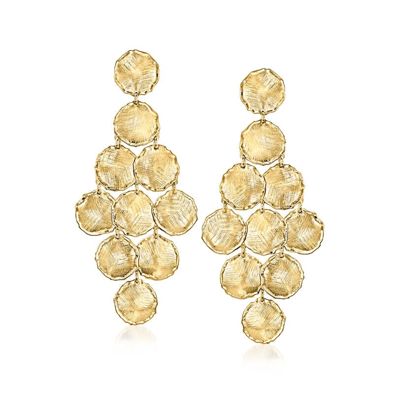 Italian 18kt Gold Over Sterling Honeycomb-Style Drop Earrings  image number 0