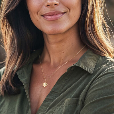 Italian 14kt Yellow Gold Sunburst Heart Necklace