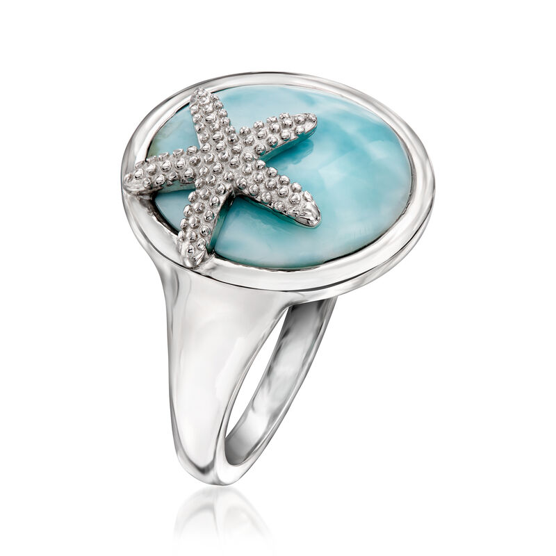 Larimar Starfish Ring in Sterling Silver image number 2
