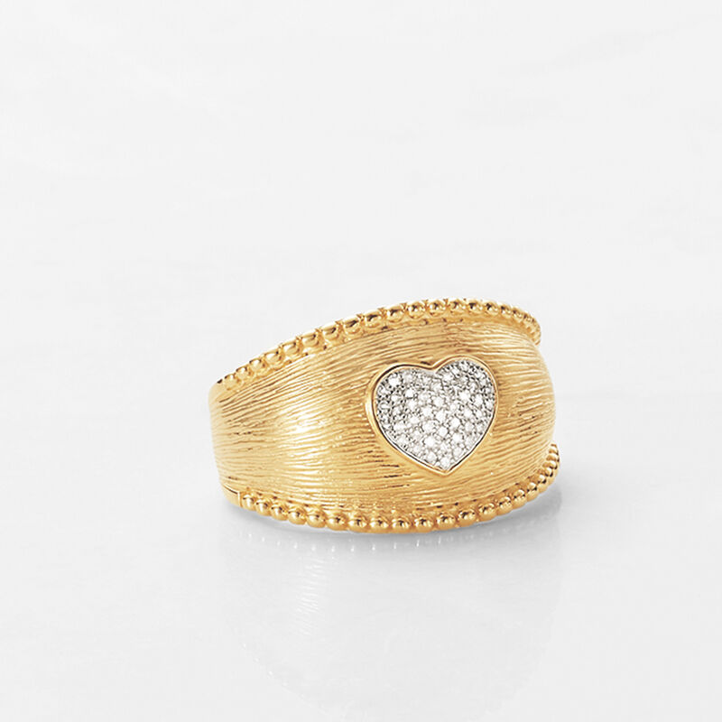 .10 ct. t.w. Diamond Heart Ring in 18kt Gold Over Sterling image number 3