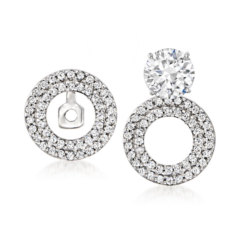 .26 ct. t.w. Diamond Circle Convertible Earring Jackets in 14kt White Gold image number 0