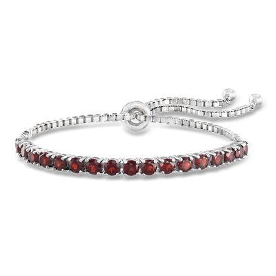 5.00 ct. t.w. Garnet Bolo Bracelet in Sterling Silver