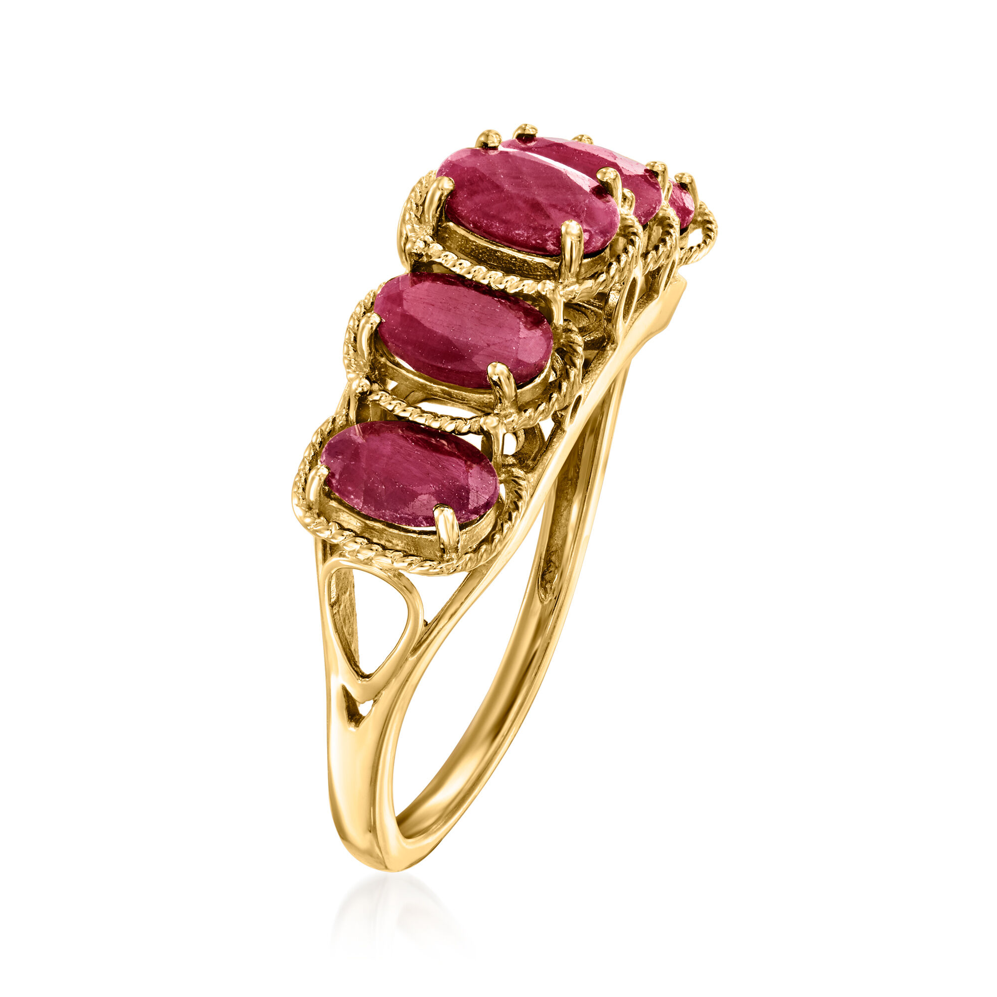 ★大人気商品★ Ring Five-Stone Ruby t.w. ct. 3.00 in Over Gold 18kt ルビー