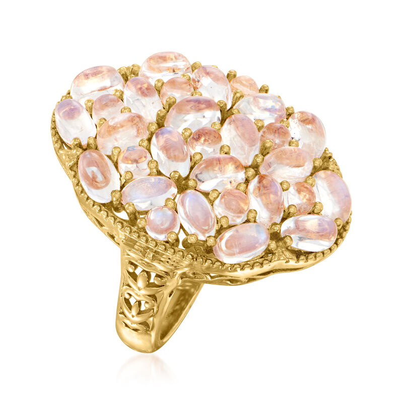 Moonstone Cluster Ring in 18kt Yellow Gold image number 2