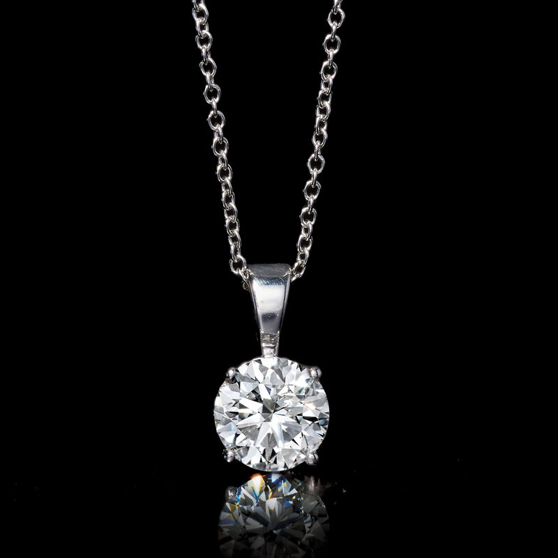 1.00 Carat Lab-Grown Diamond Solitaire Necklace in 14kt White Gold image number 3