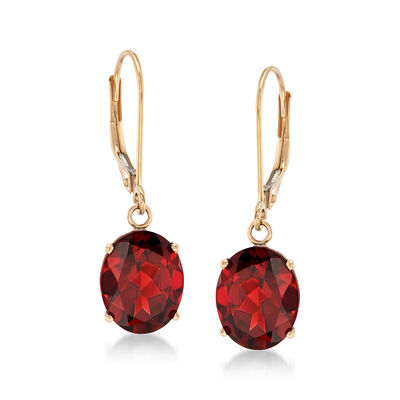 5.50 ct. t.w. Garnet Drop Earrings in 14kt Yellow Gold