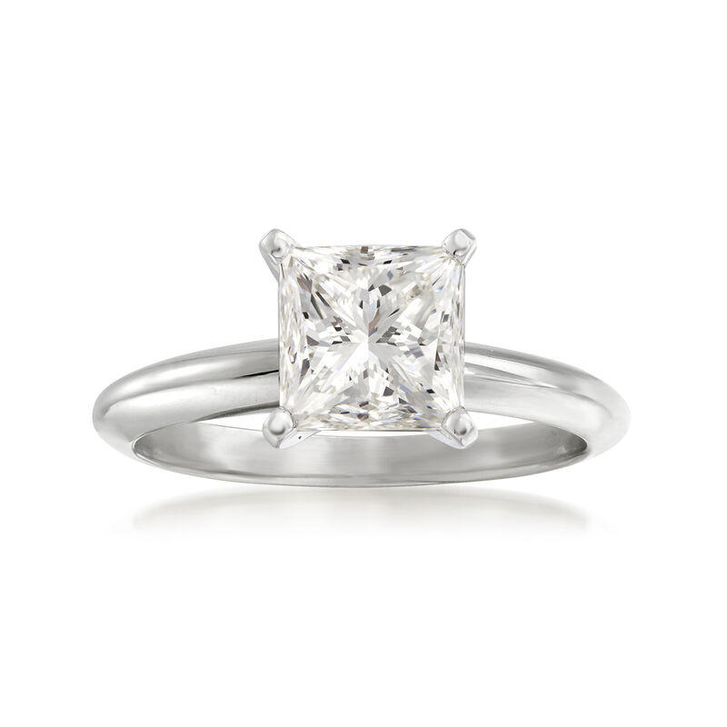 2.02 Carat Certified Princess-Cut Diamond Ring in 14kt White Gold image number 0