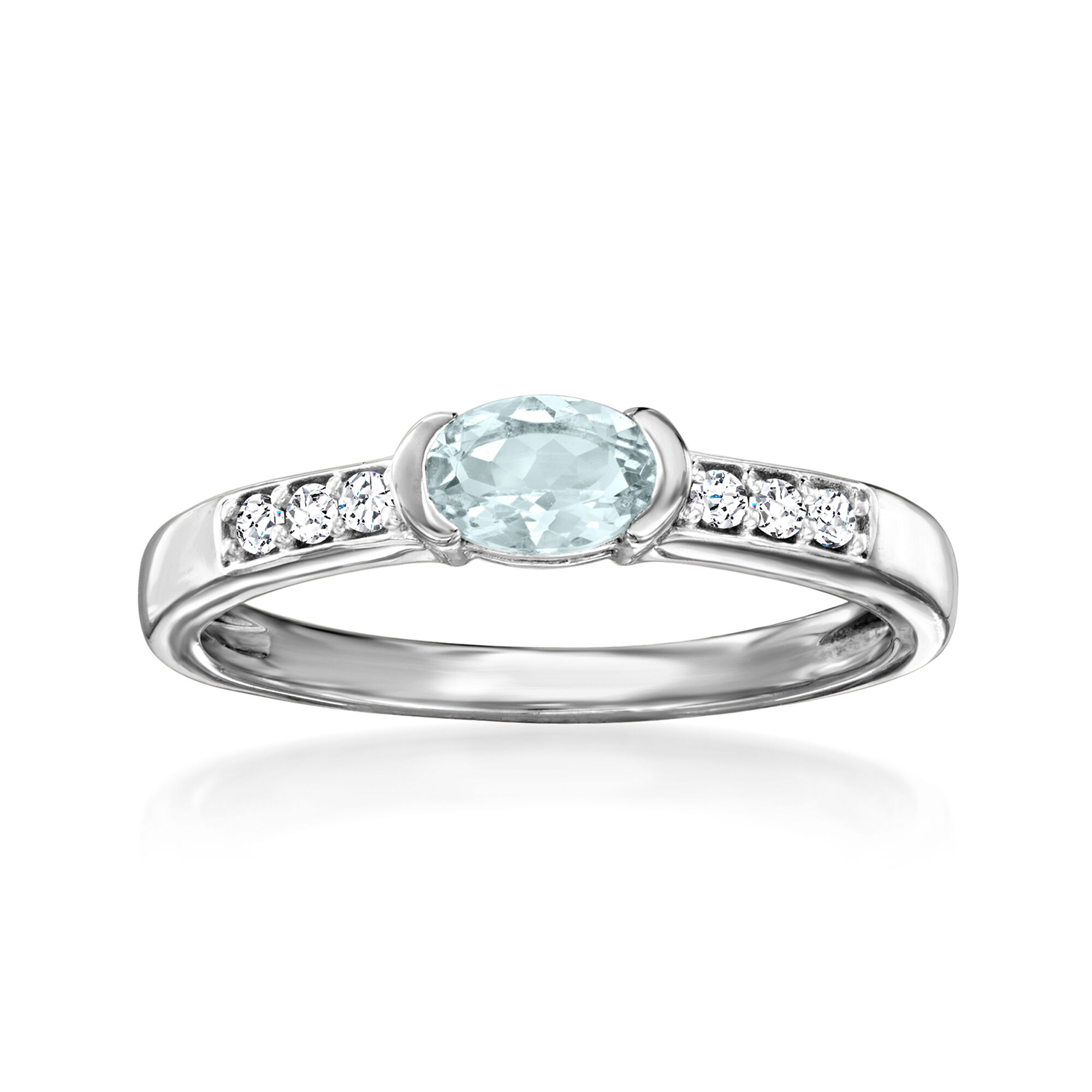 30 Carat Aquamarine and .10 ct. t.w. White Zircon Ring in Sterling