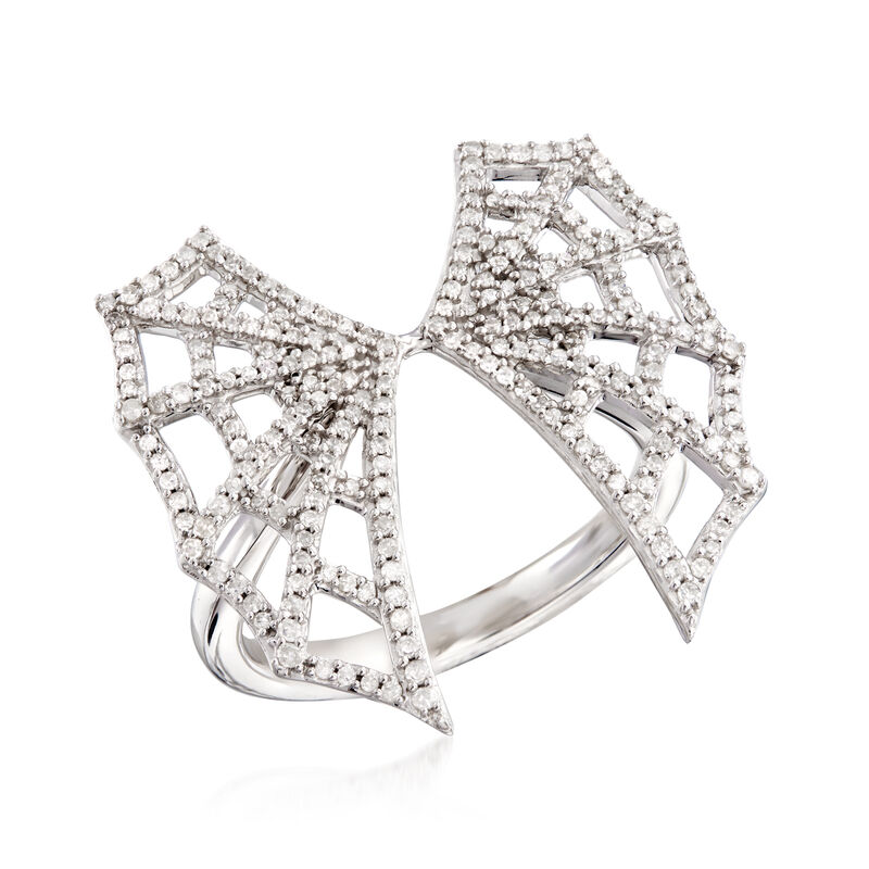 .50 ct. t.w. Diamond Spider Web Ring in Sterling Silver image number 3