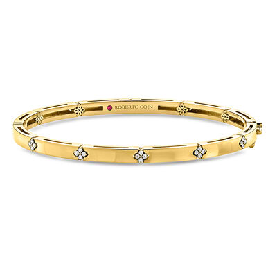 Roberto Coin "Love in Verona" .10 ct. t.w. Diamond Bangle Bracelet in 18kt Yellow Gold