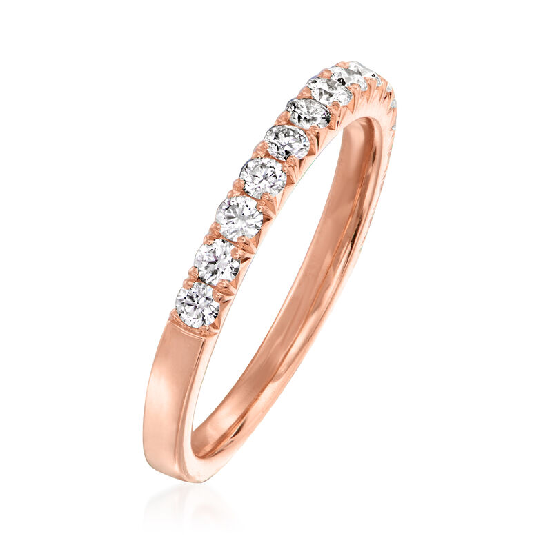 Henri Daussi .45 ct. t.w. Diamond Wedding Band in 18kt Rose Gold image number 2