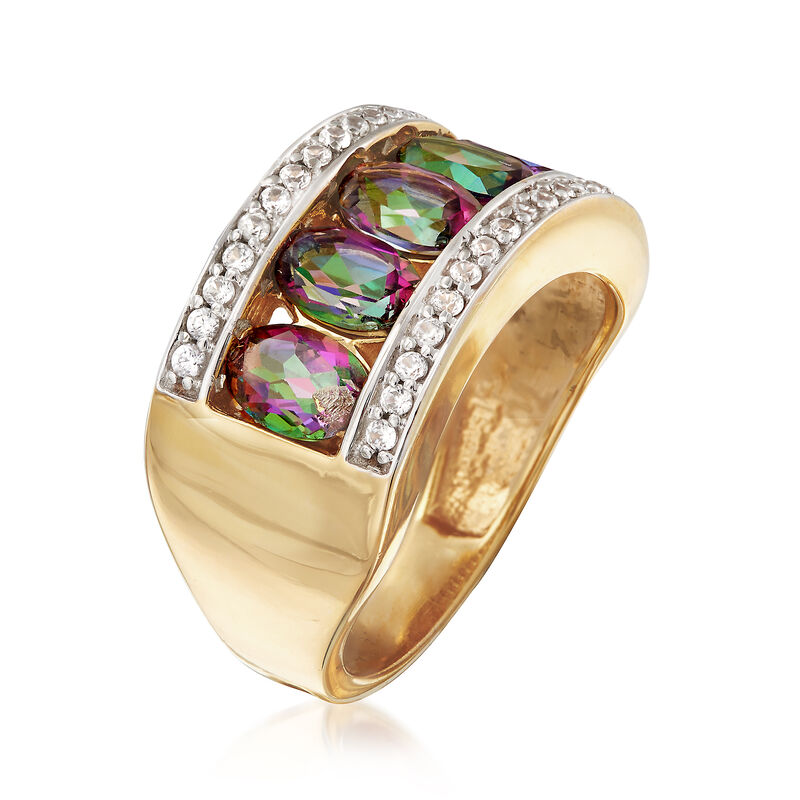 3.0 ct. t.w. Multicolor Topaz and Zircon Ring in 18kt Yellow Gold Over Sterling Silver image number 2