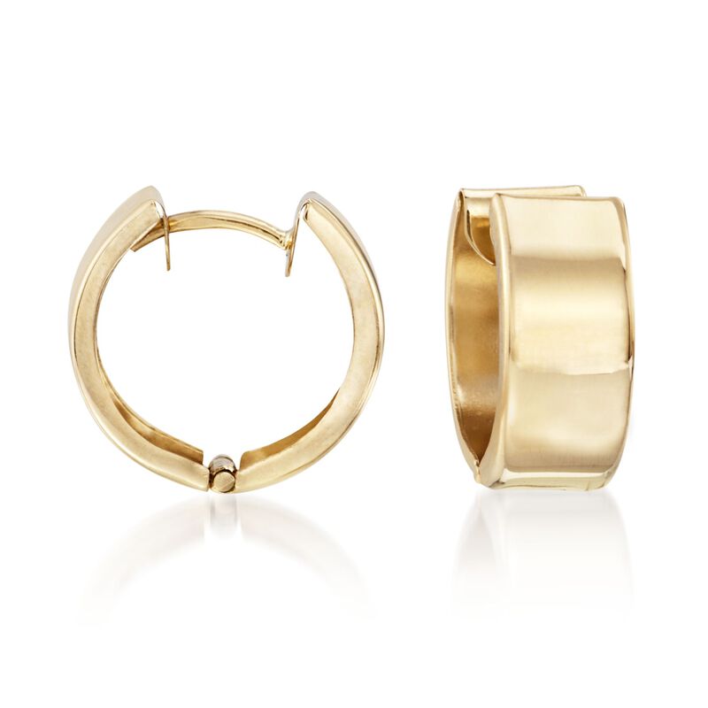 14kt Yellow Gold Small Polished Hoop Earrings. 1/2&quot; image number 0