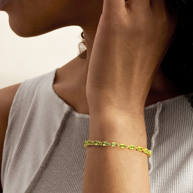 8.50 ct. t.w. Peridot Tennis Bracelet in 18kt Gold Over Sterling with Magnetic Clasp image number 1