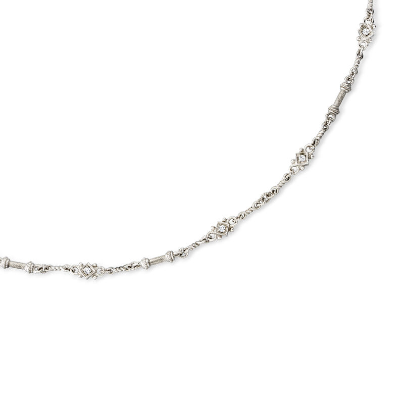 C. 2000 Vintage Judith Ripka 1.50 ct. t.w. Diamond Heart Necklace in 18kt White Gold image number 2