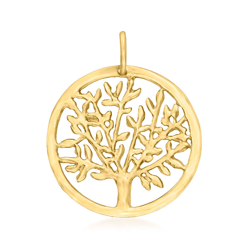 14kt Yellow Gold Tree of Life Circle Pendant image number 0