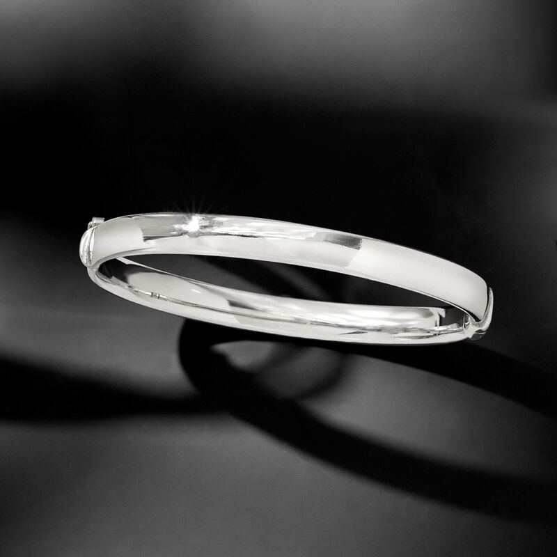 6mm Sterling Silver Bangle Bracelet image number 2