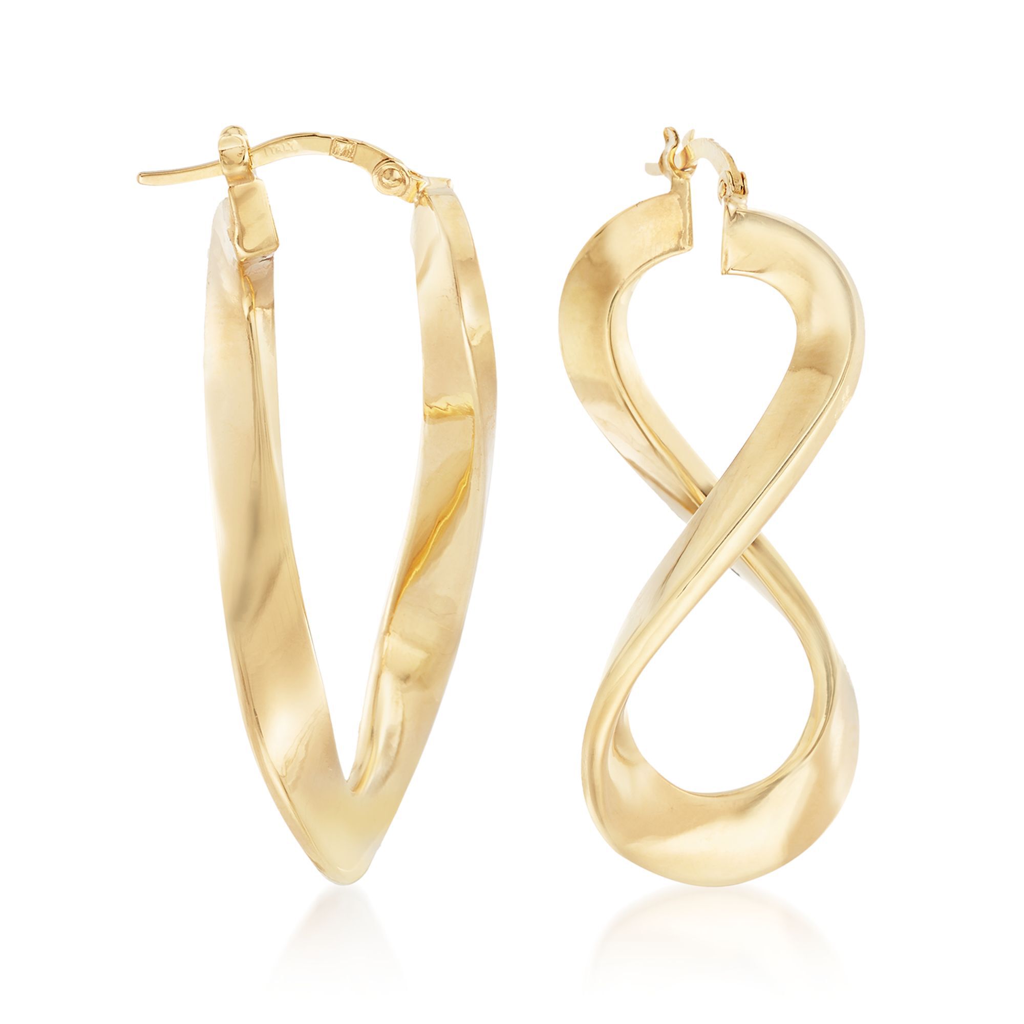 Italian 14kt Yellow Gold Figure Eight Hoop Earrings