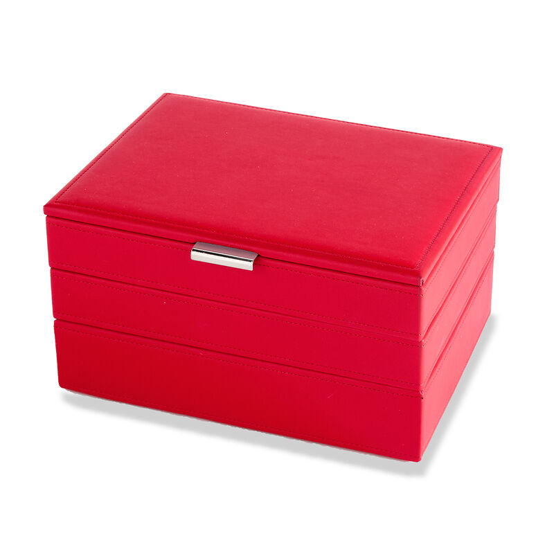 Mele & Co. "Allie" Red Faux Leather Stacking Jewelry Box image number 2