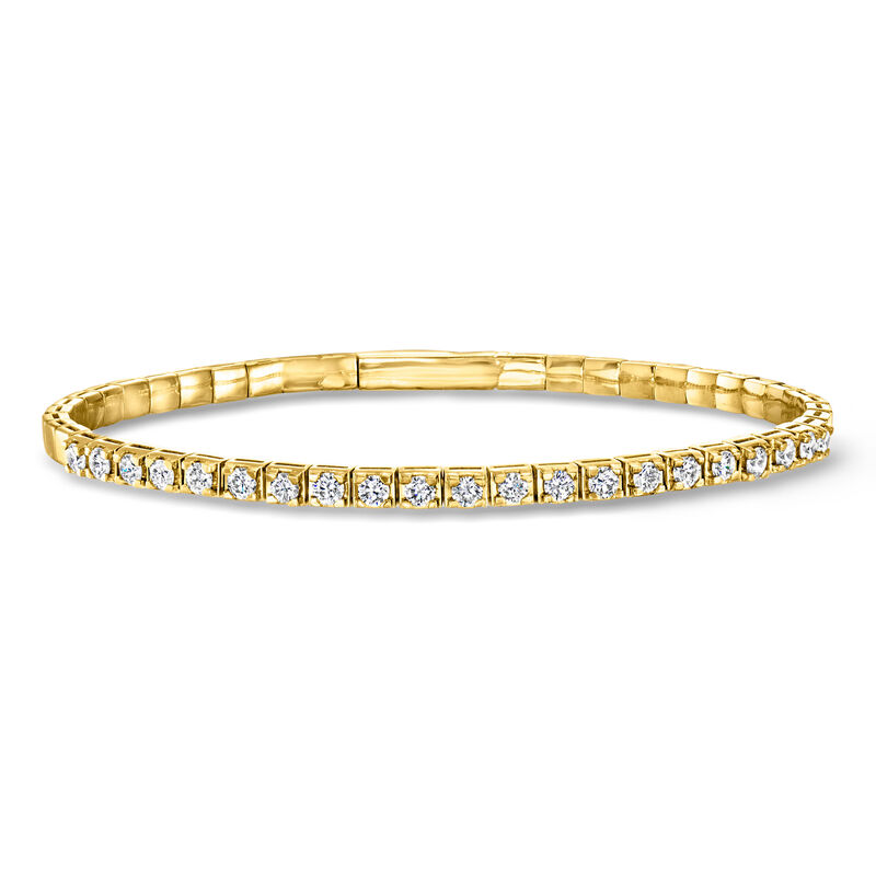 1.25 ct. t.w. Lab-Grown Diamond Flex Bangle Bracelet in 18kt Gold Over Sterling. 7" image number 0