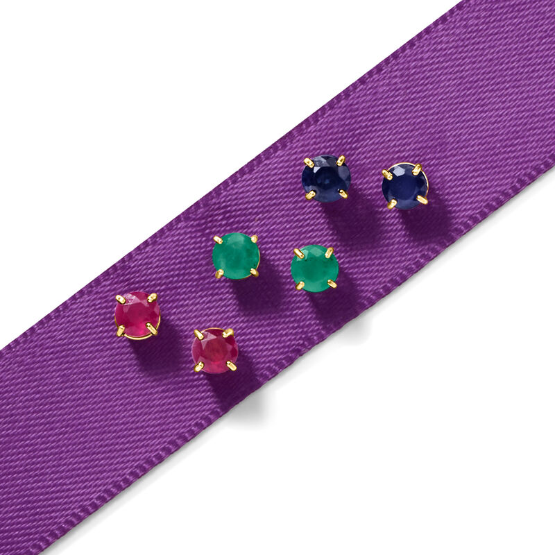 .60 ct. t.w. Ruby Stud Earrings in 14kt Yellow Gold image number 2