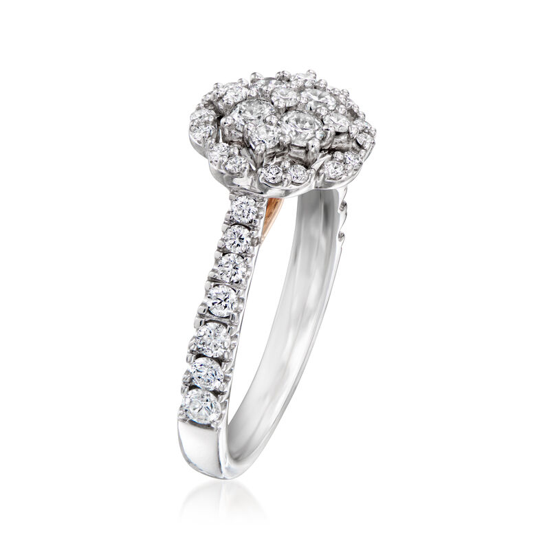 C. 2020 Vintage 1.30 ct. t.w. Diamond Cluster Ring in 14kt Two-Tone Gold. Size 7 image number 2
