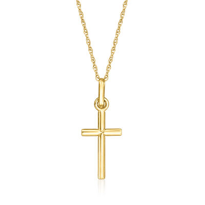 14kt Yellow Gold Cross Pendant Necklace