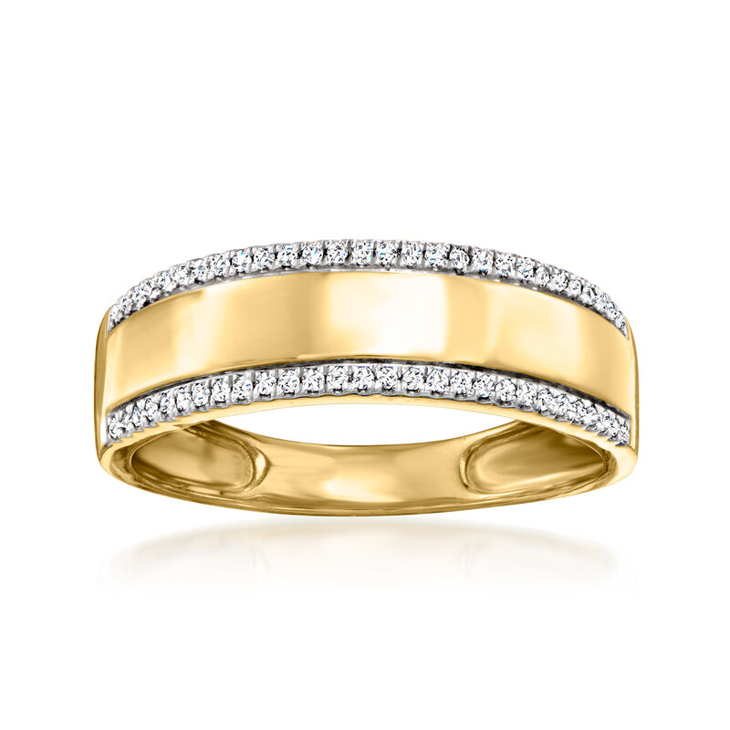.15 ct. t.w. Diamond-Edge Ring in 18kt Gold Over Sterling image number 0