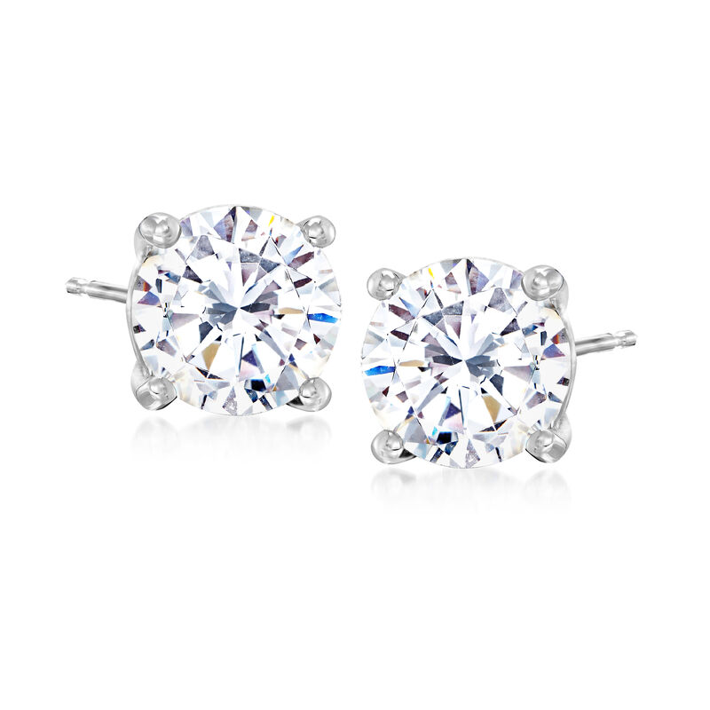4.00 ct. t.w. CZ Stud Earrings in 14kt White Gold image number 0