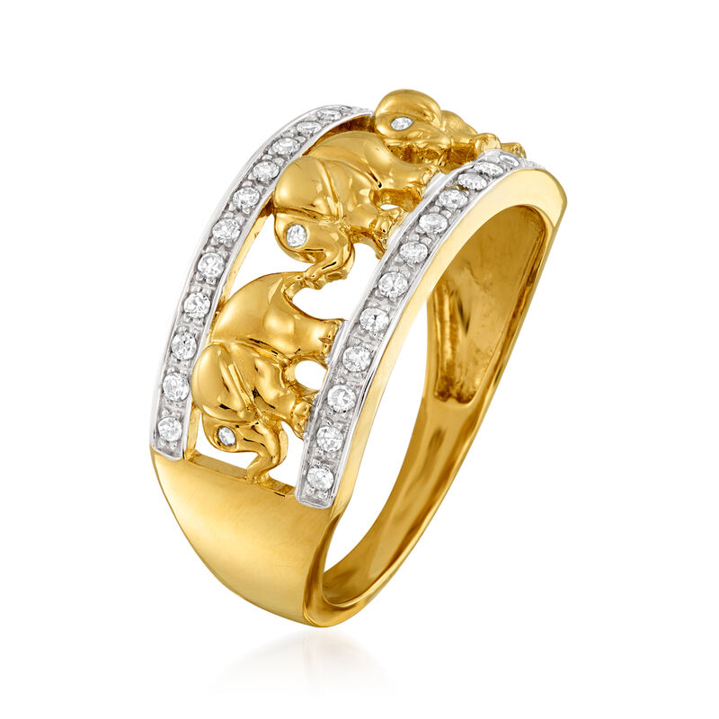 .20 ct. t.w. Diamond Elephant Ring in 14kt Yellow Gold image number 2