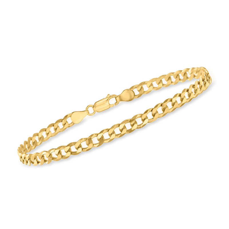 Italian 18kt Gold Over Sterling Curb-Link Anklet. 10&quot; image number 2