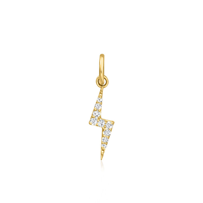 Diamond Lightning Bolt Charm in 14kt Yellow Gold  image number 1