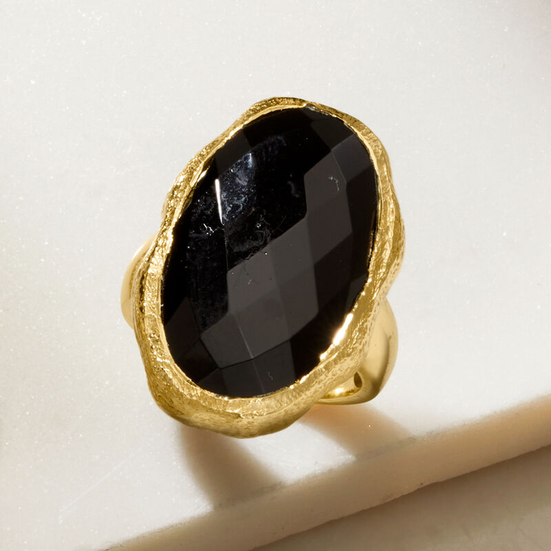 Onyx Ring in 18kt Gold Over Sterling image number 3