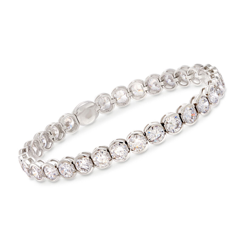 15.00 ct. t.w. CZ Tennis Bracelet with Magnetic Clasp in Sterling Silver image number 0