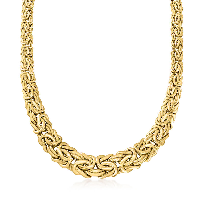 14kt Yellow Gold Graduated Byzantine Necklace image number 0