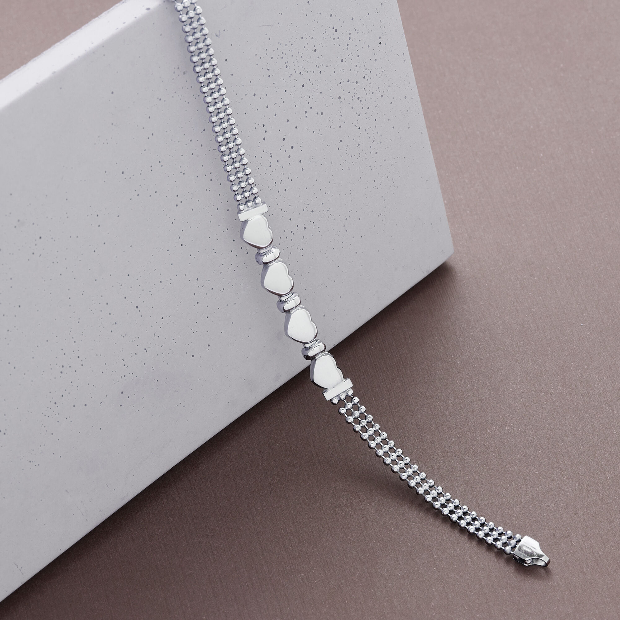 Italian Sterling Silver Heart Beaded Bracelet | Ross Simons