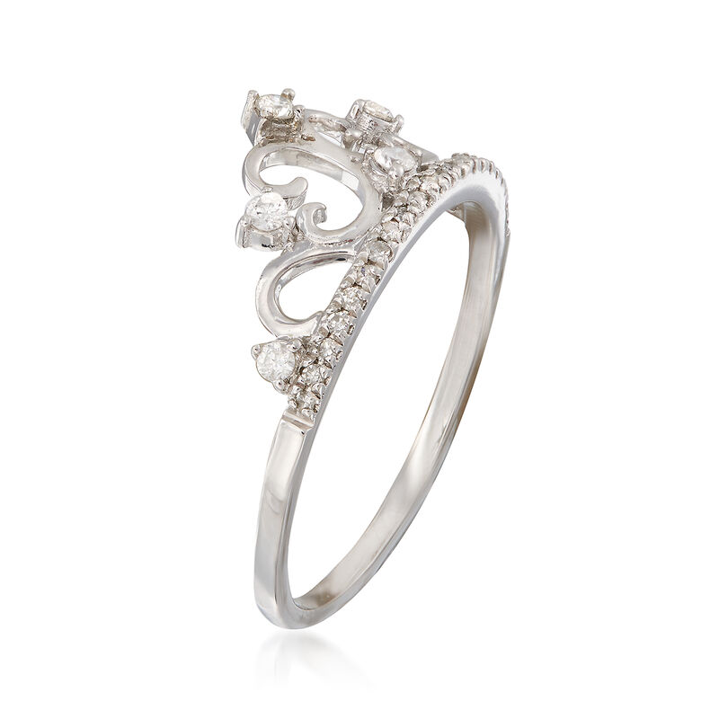 .19 ct. t.w. Diamond Crown Ring in 14kt White Gold image number 2