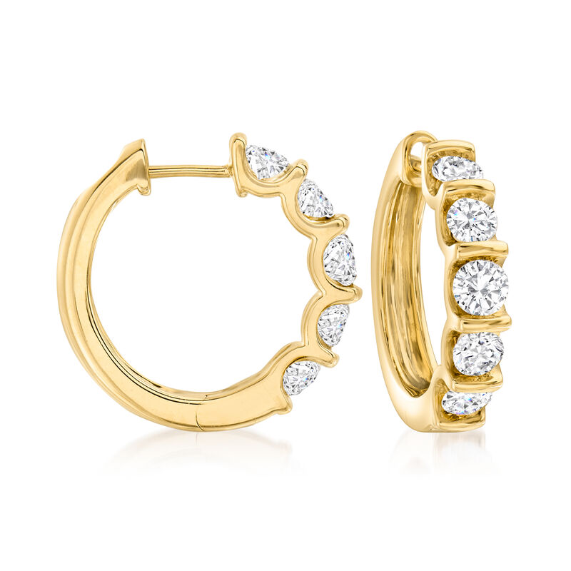 2.00 ct. t.w. Diamond Hoop Earrings in 14kt Yellow Gold image number 0