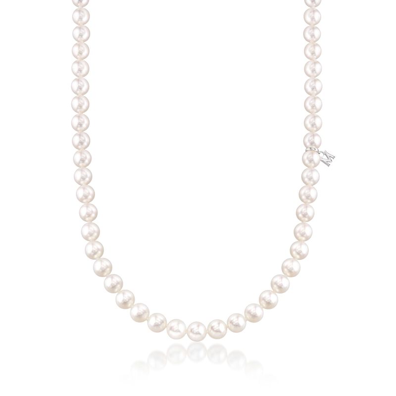 Mikimoto 6.5-7mm 'A' Akoya Pearl Necklace with 18kt White Gold. 16&quot; image number 1