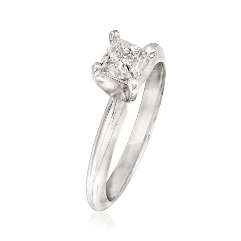 .71 Carat Certified Princess-Cut Diamond Engagement Ring in 14kt White Gold image number 2