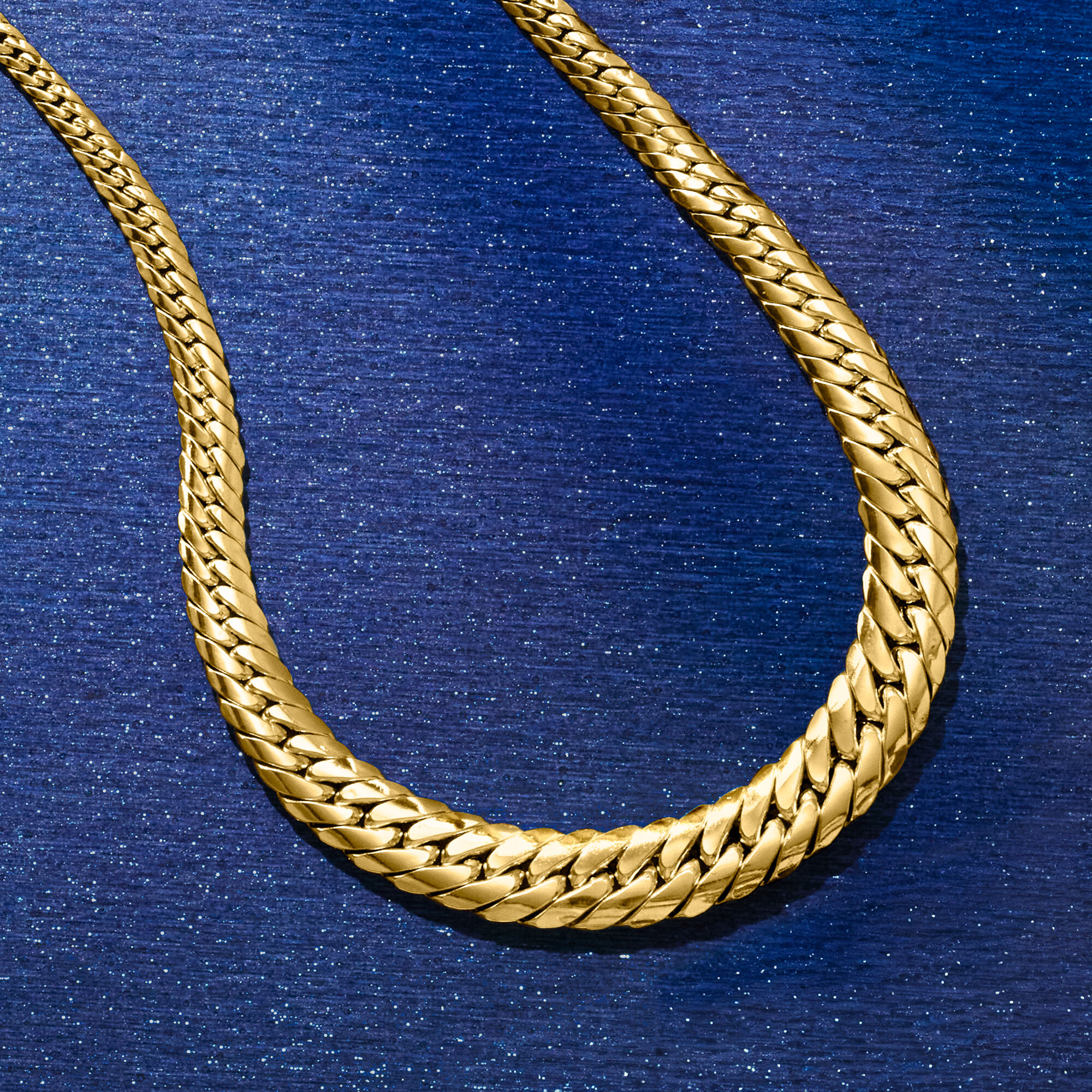Italian 18kt Yellow Gold Graduated Cuban-Link Necklace