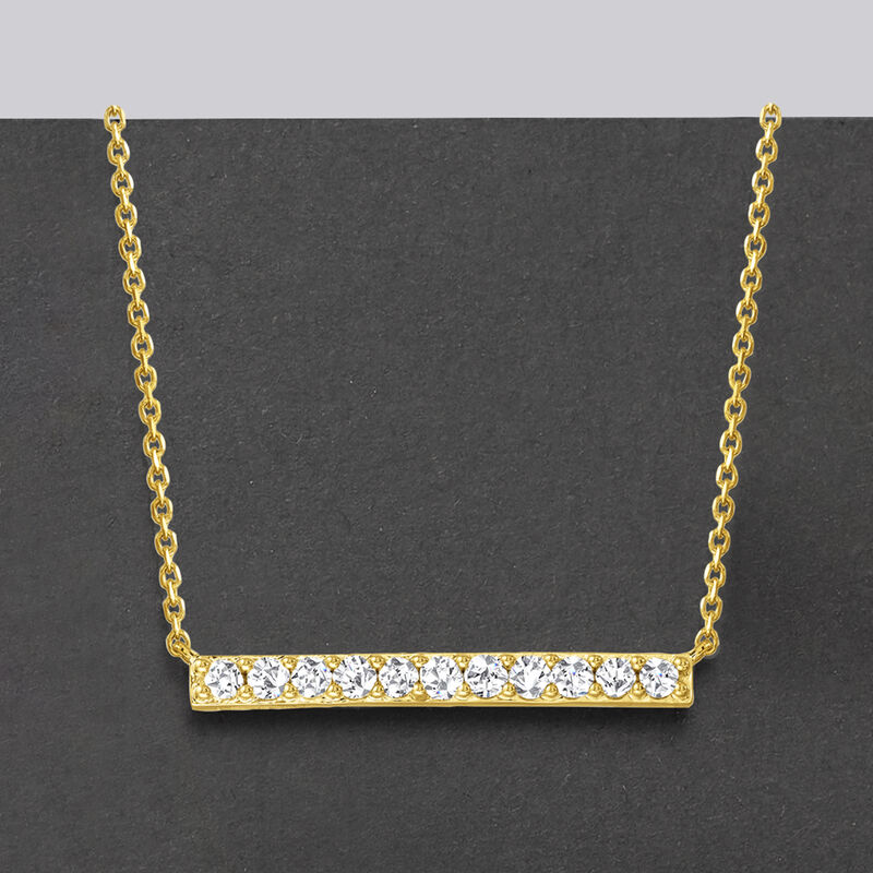 .50 ct. t.w. Diamond Bar Necklace in 18kt Gold Over Sterling image number 2